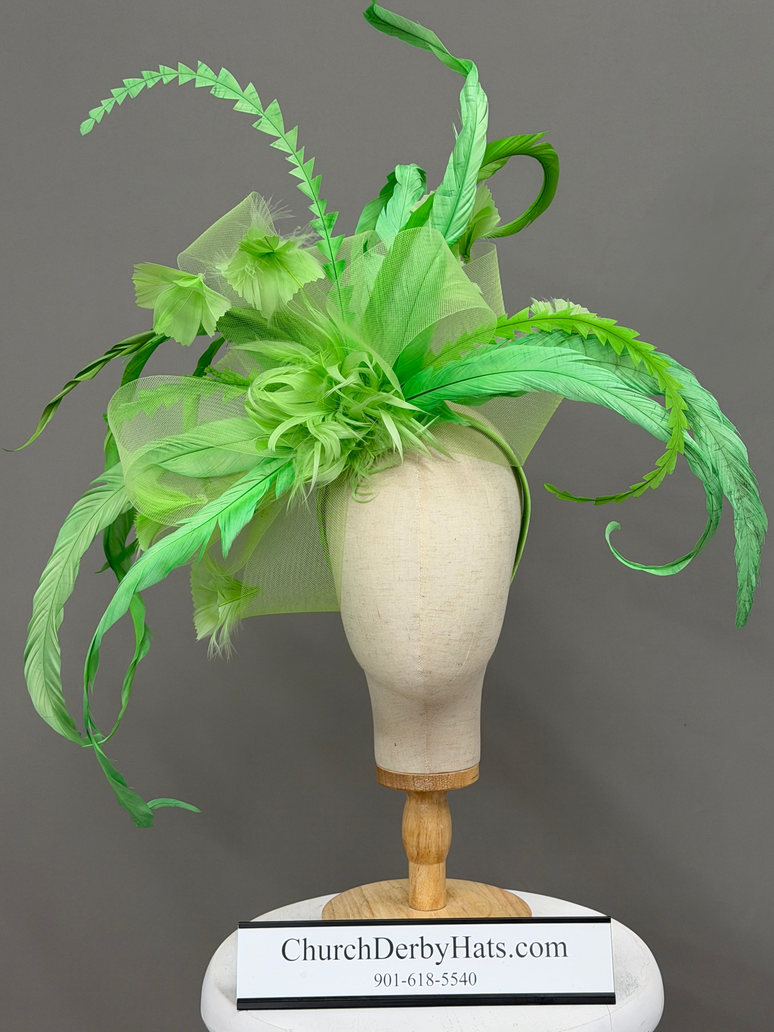 Envy - Kentucky Derby Hat - Church Derby Hat - Fascinator on Headband