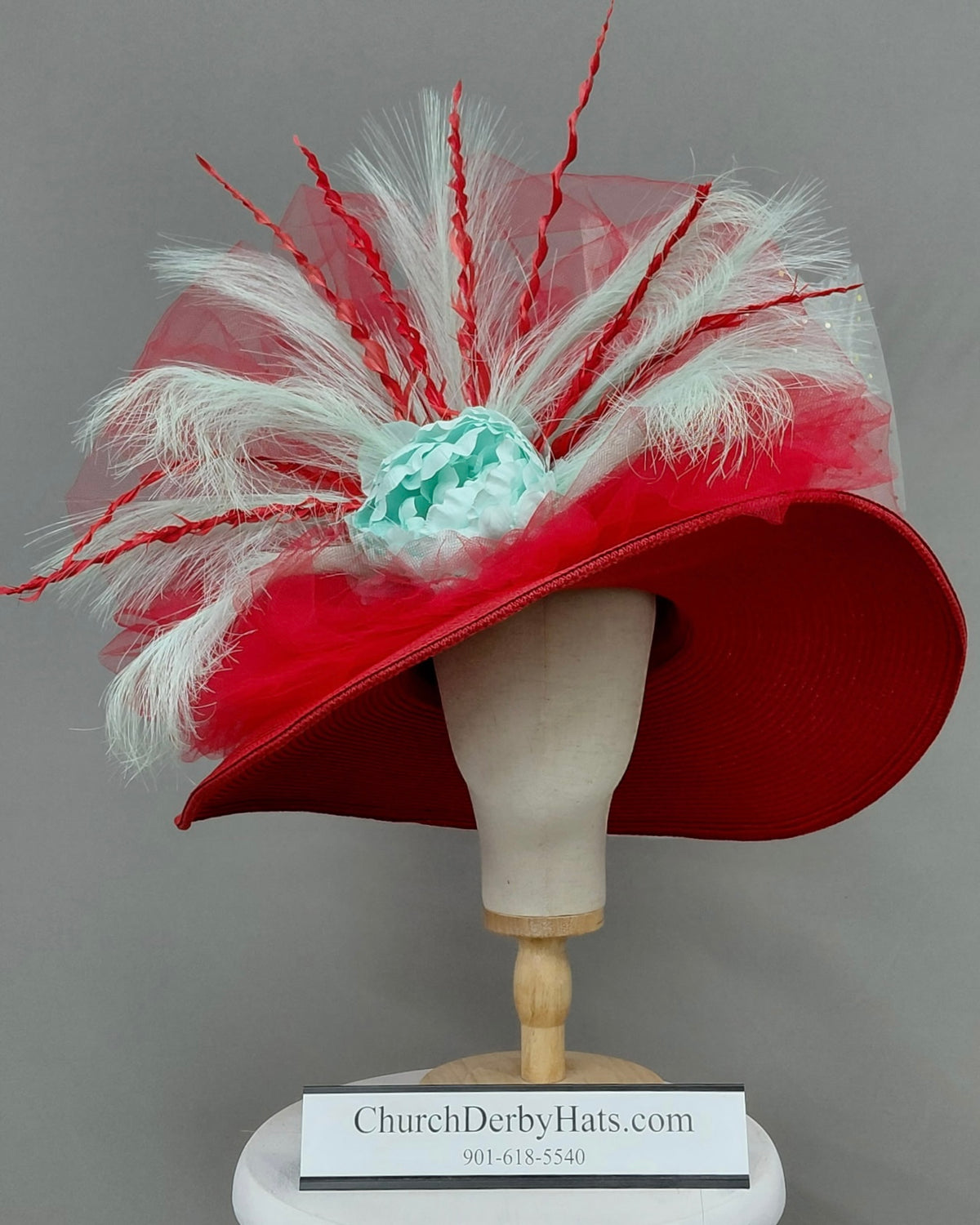 Geenie Red Blue - Kentucky Derby Hat