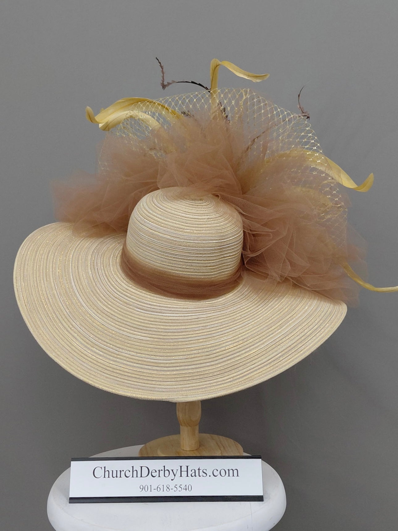Golden Hour - Kentucky Derby Hat - Church Derby Hat
