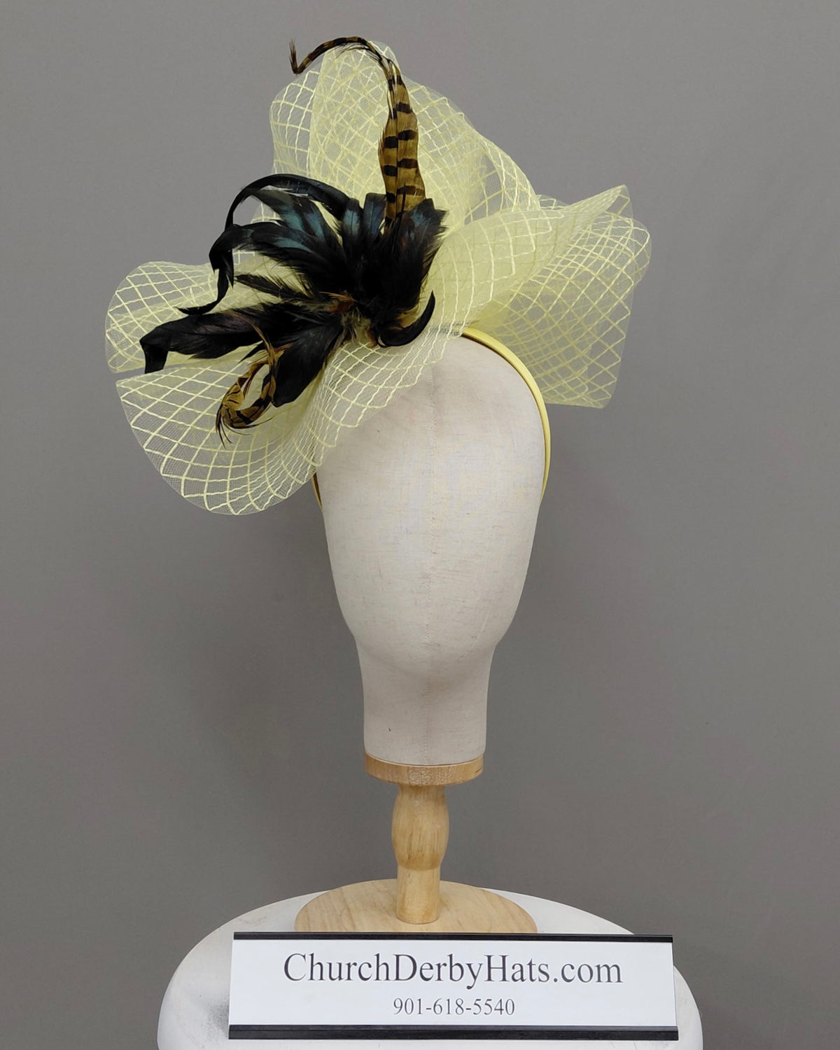 Marina Yellow - Fascinator on Headband