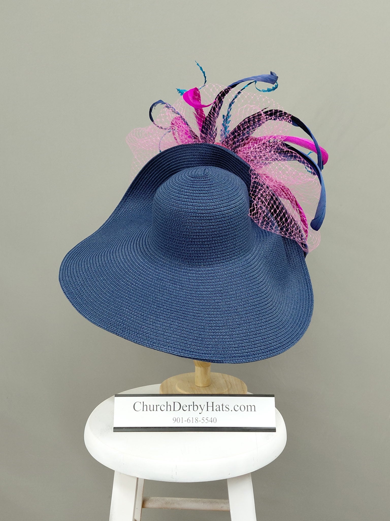 Millie Navy Blue - Kentucky Derby Hat - Church Hat