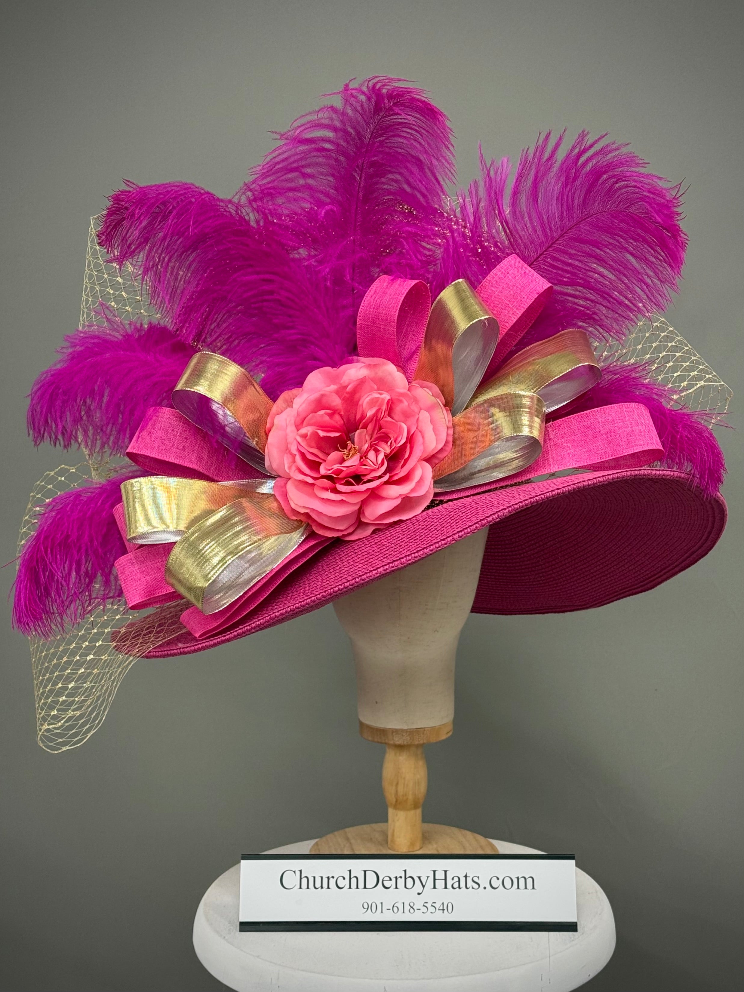 Geneva Pink Gold - Kentucky Derby Hat