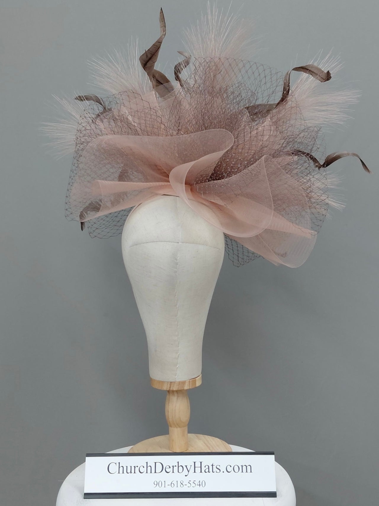Missy Blush - Kentucky Derby Hat Fascinator on Headband