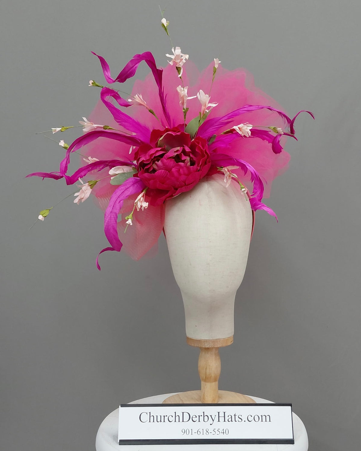 Terra Pink - Kentucky Derby Fascinator on Headband Hat