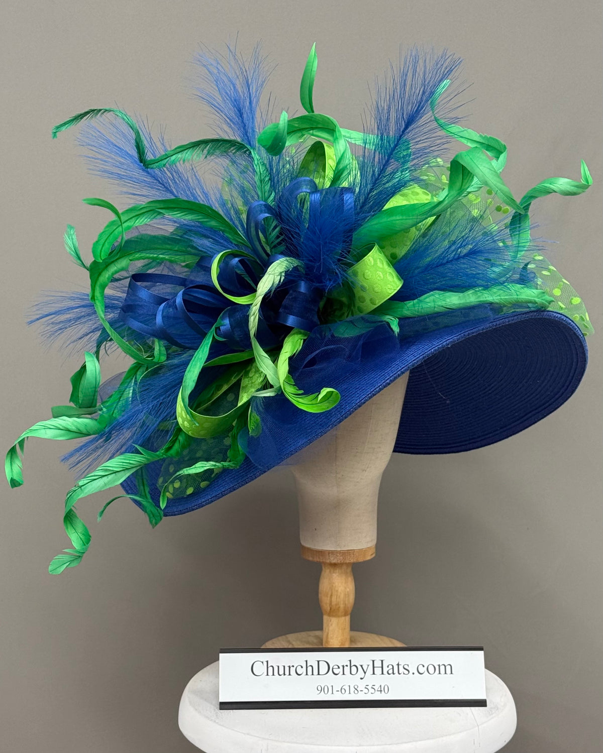 Wowzers Blue Green - Kentucky Derby Hat