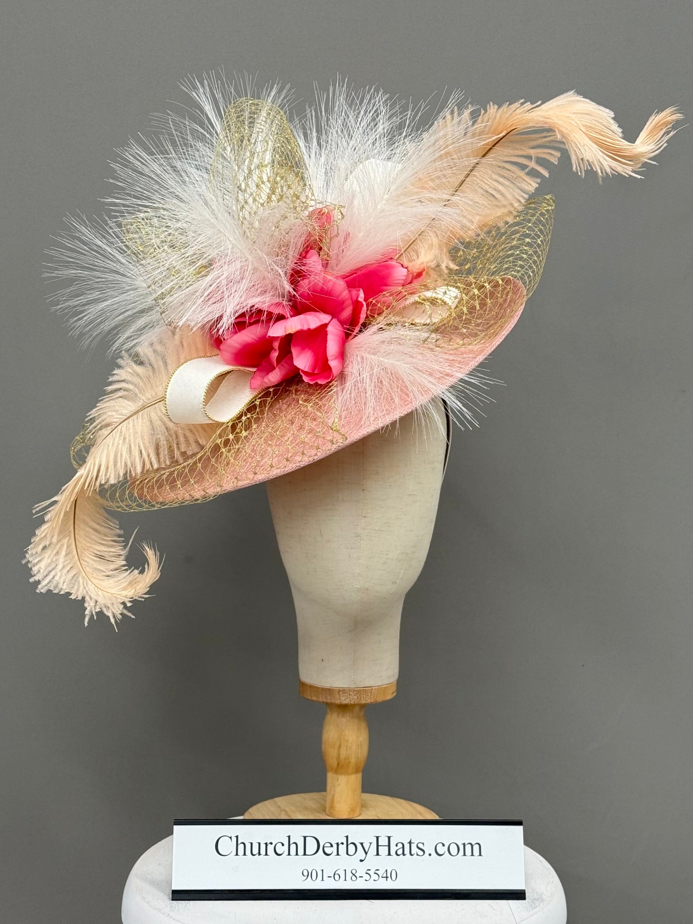 Sinamay Fascinator on Headband - Kentucky Derby Hat - One-of-a-kind