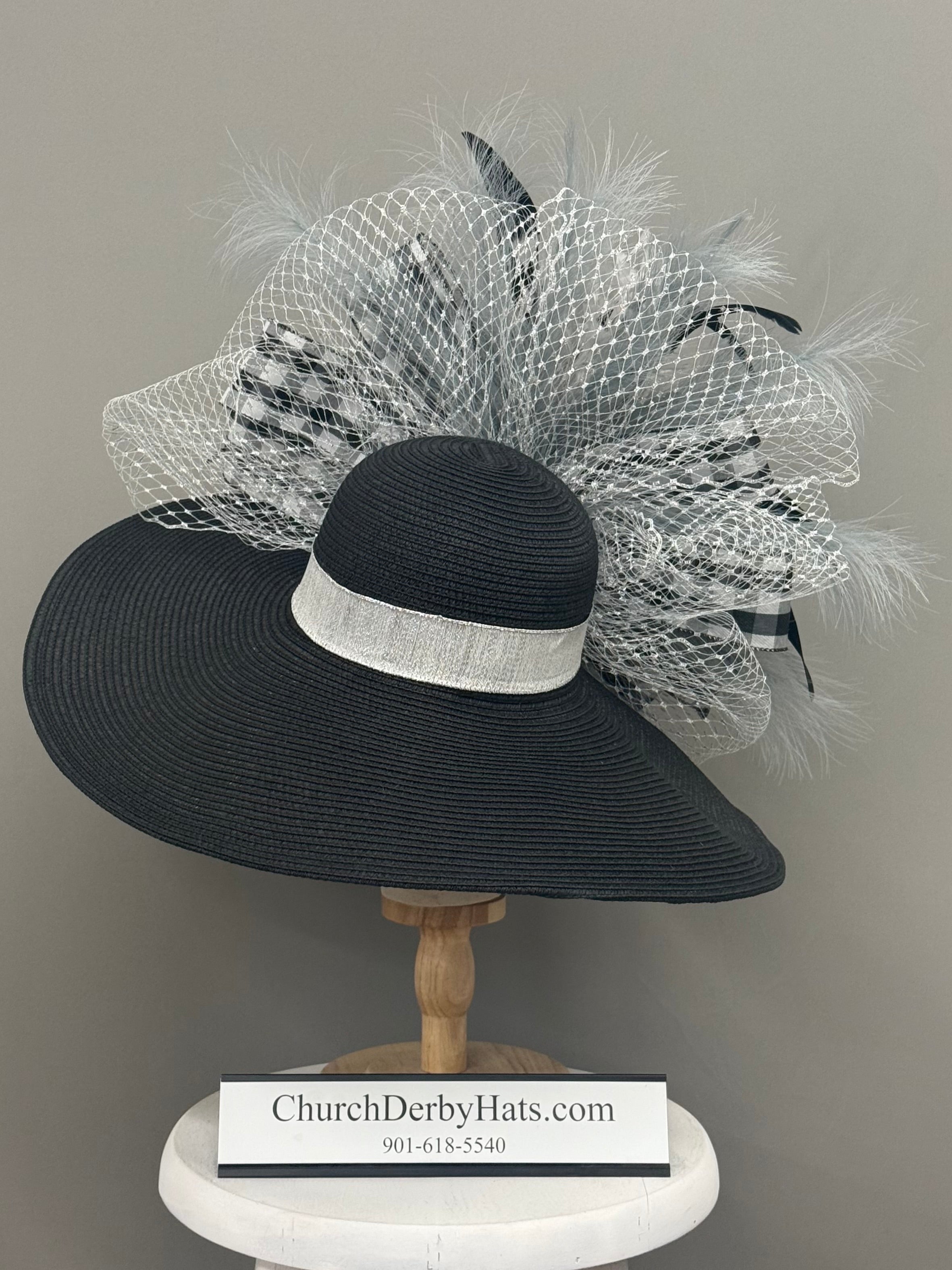 Cristi Black White - Kentucky Derby Hat