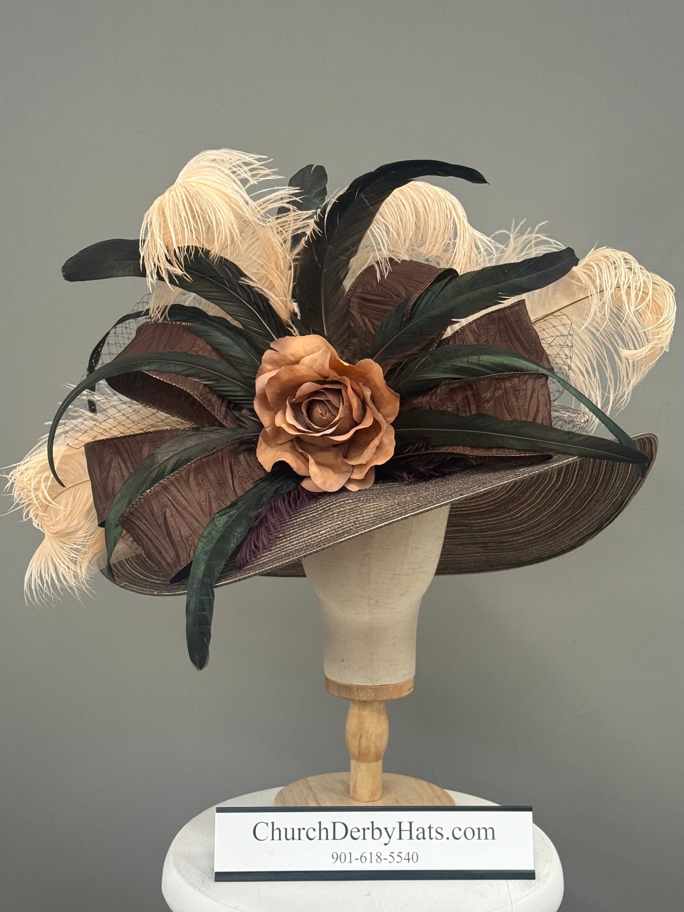 Cinnamon - Church Hat - Kentucky Derby Hat