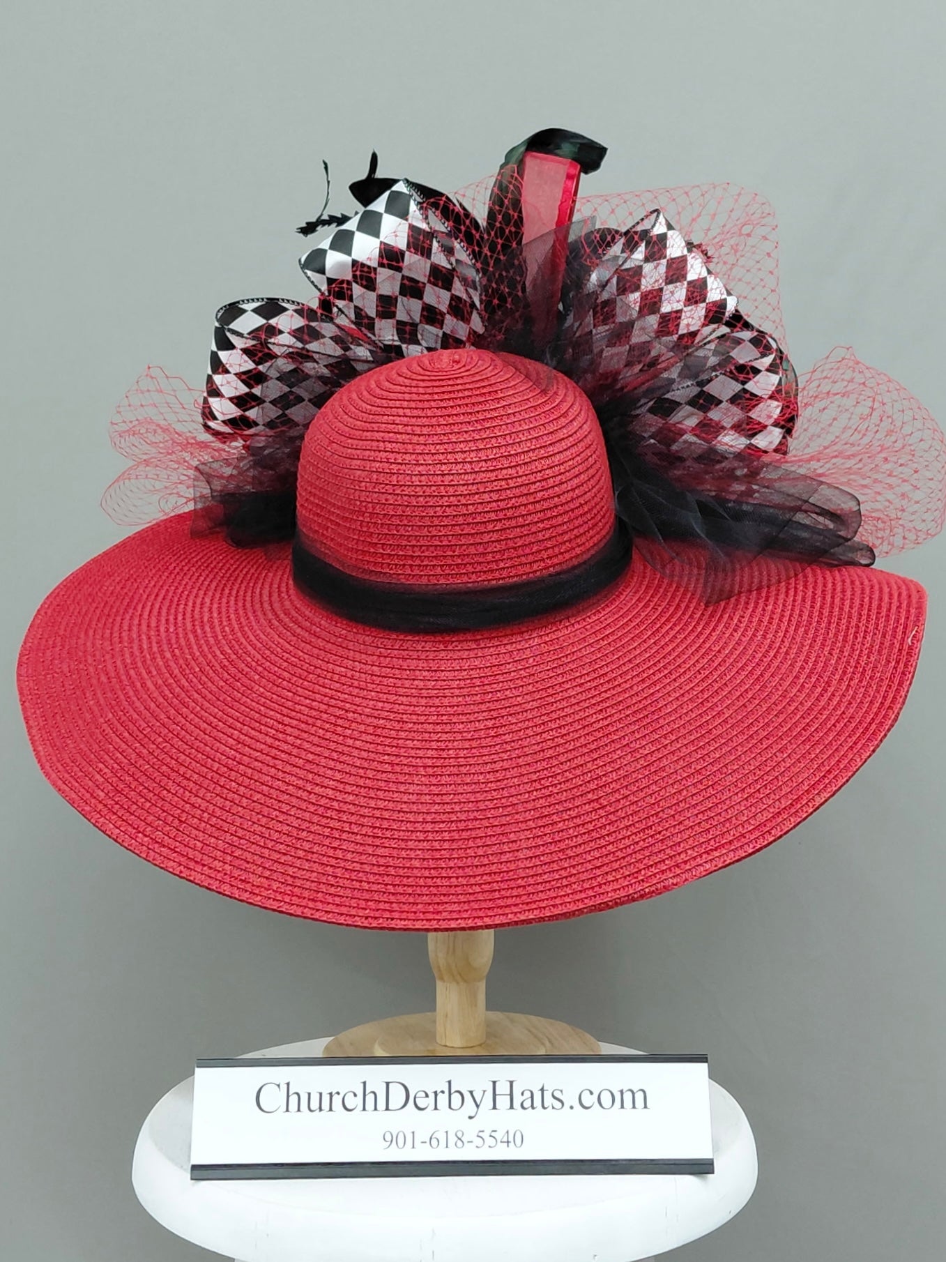 Spades - Kentucky Derby Hat - Red Church Derby Hat