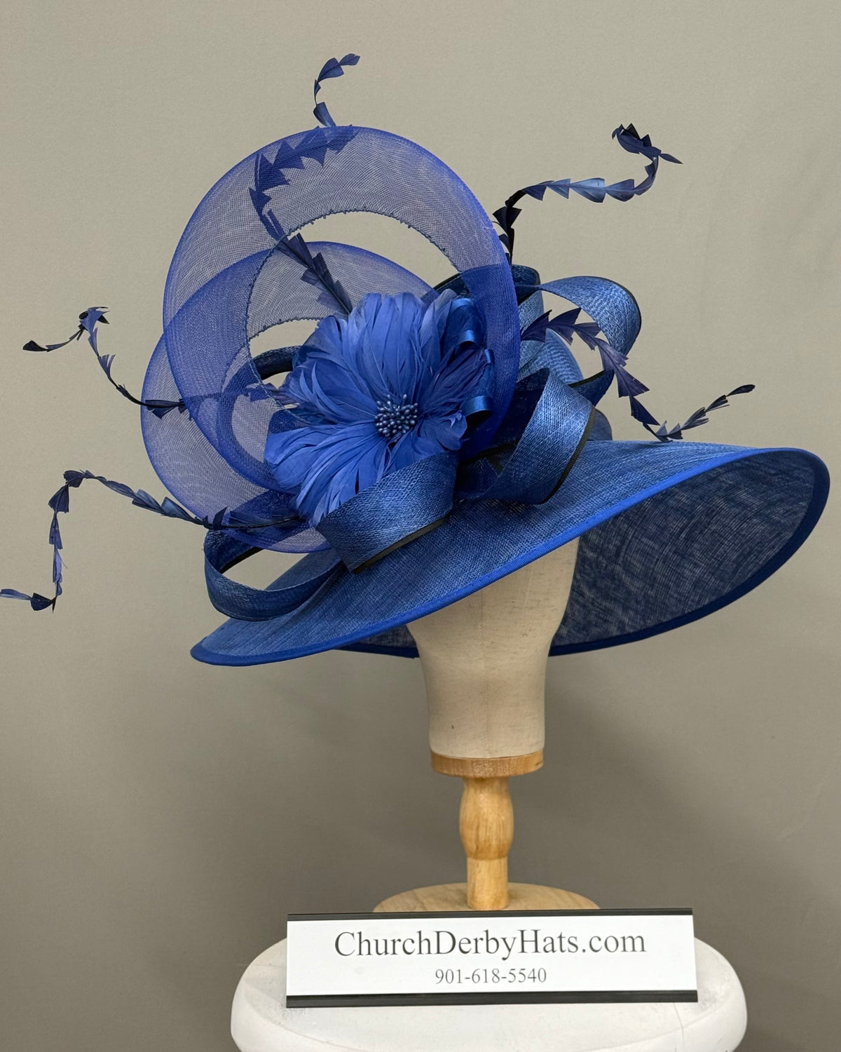 Marietta Royal Black - Kentucky Derby Hat