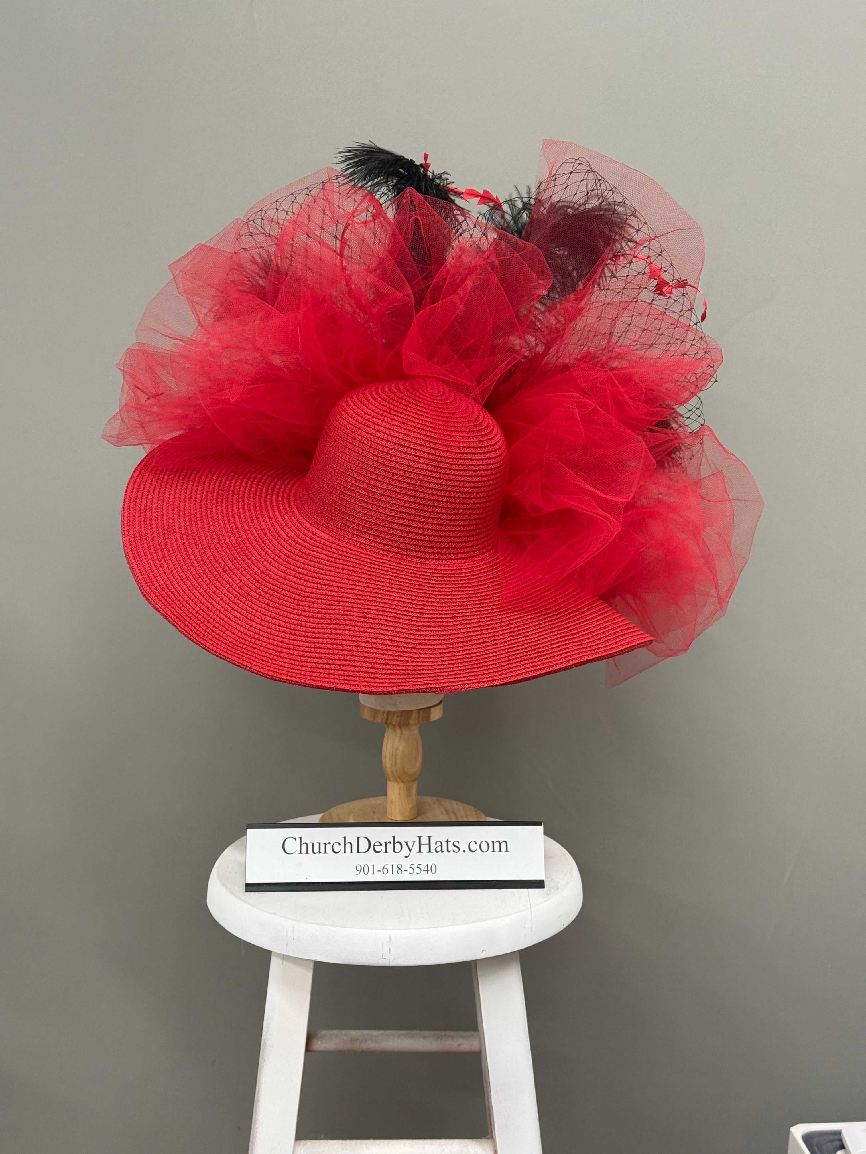 Jessica Red Black - Kentucky Derby Hat