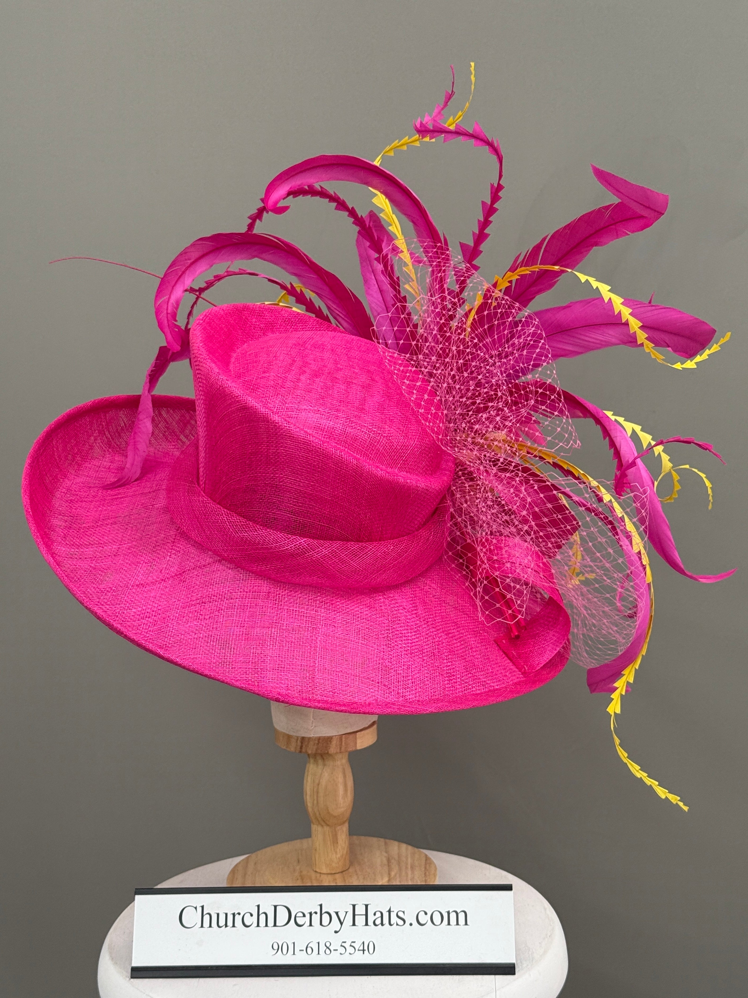Florna Fuchsia Yellow - Church Derby Hat