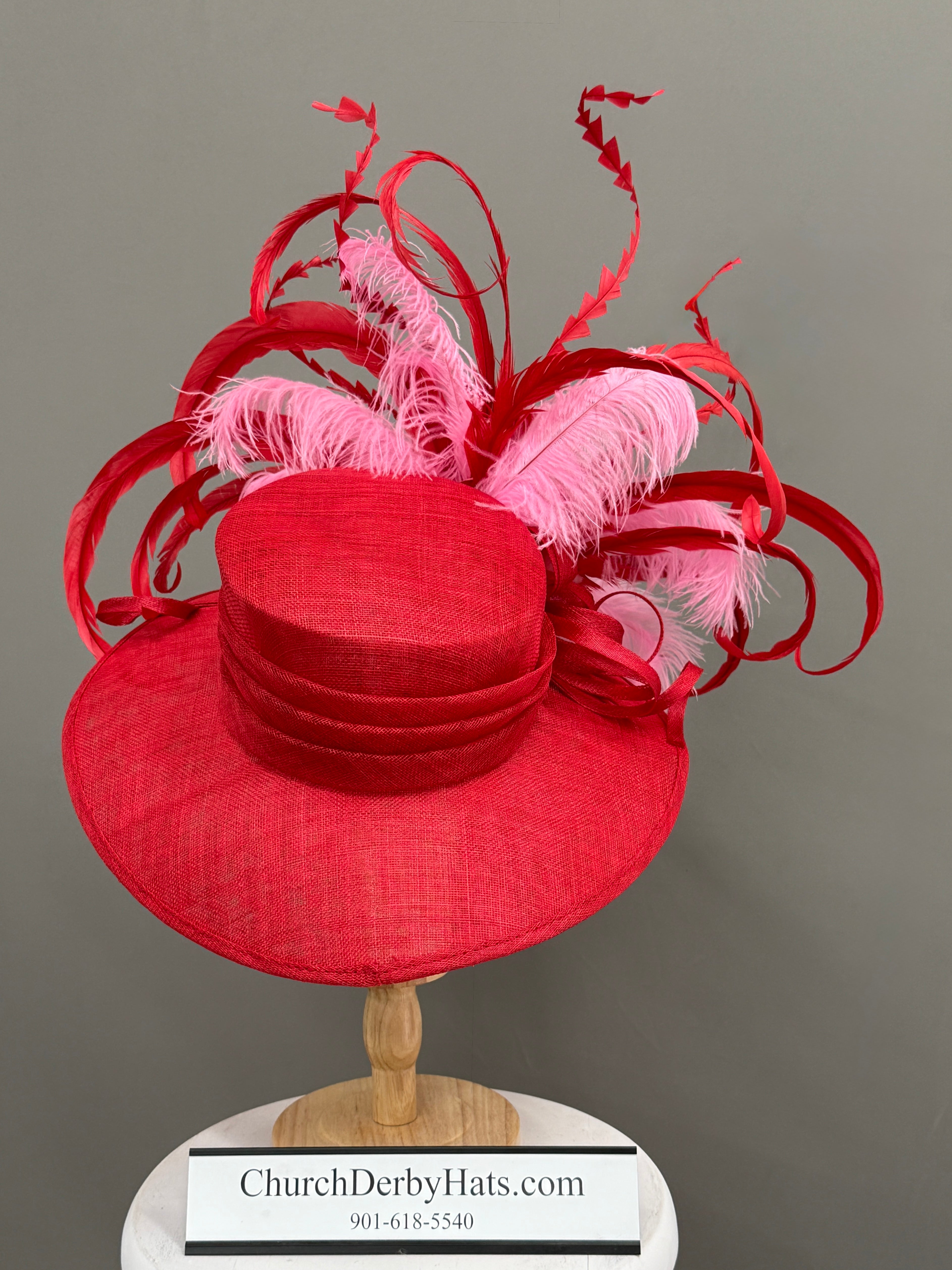 Tina Red Pink - Kentucky Derby Hat