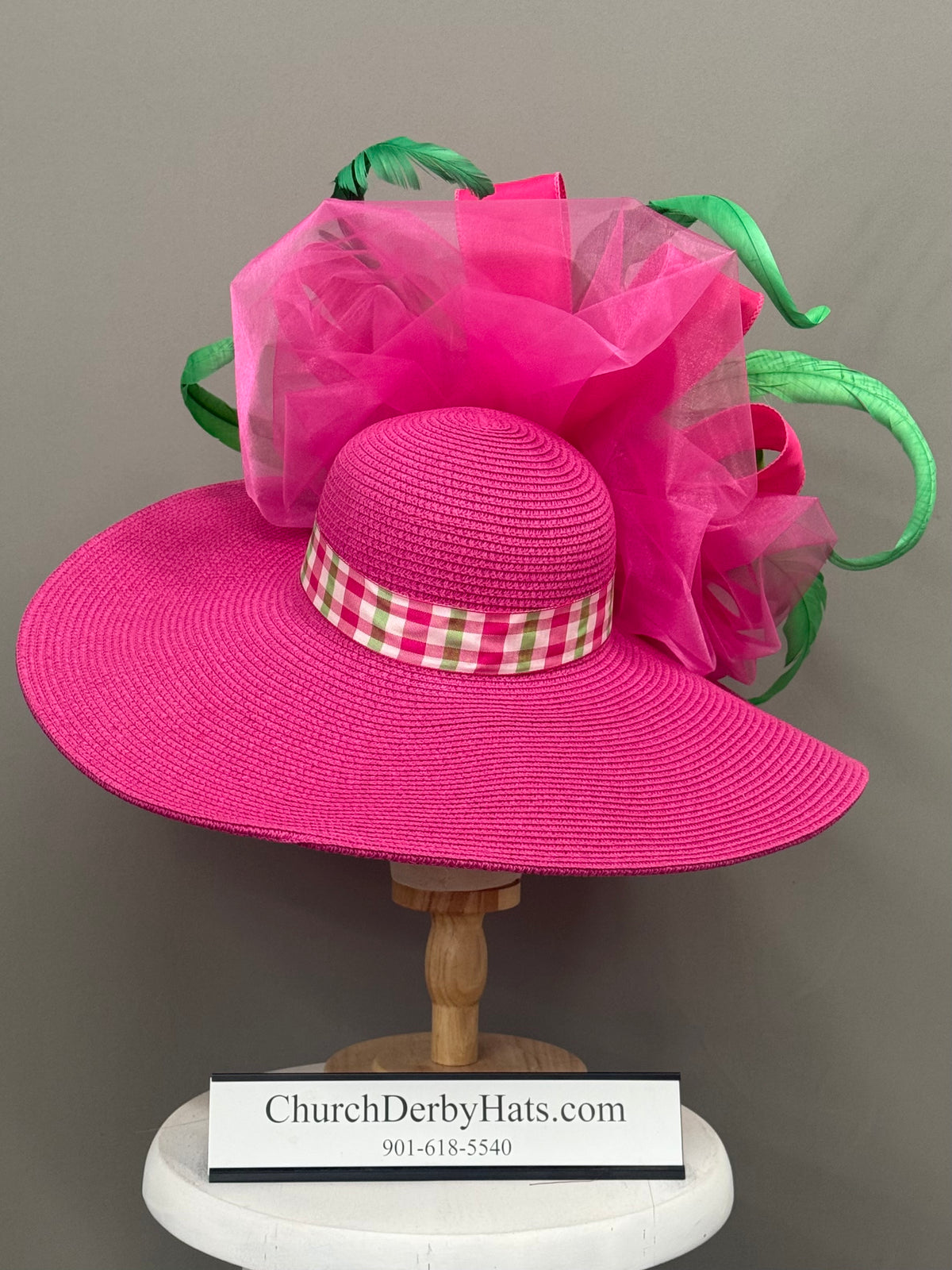 Jena Pink Green - Kentucky Derby Hat