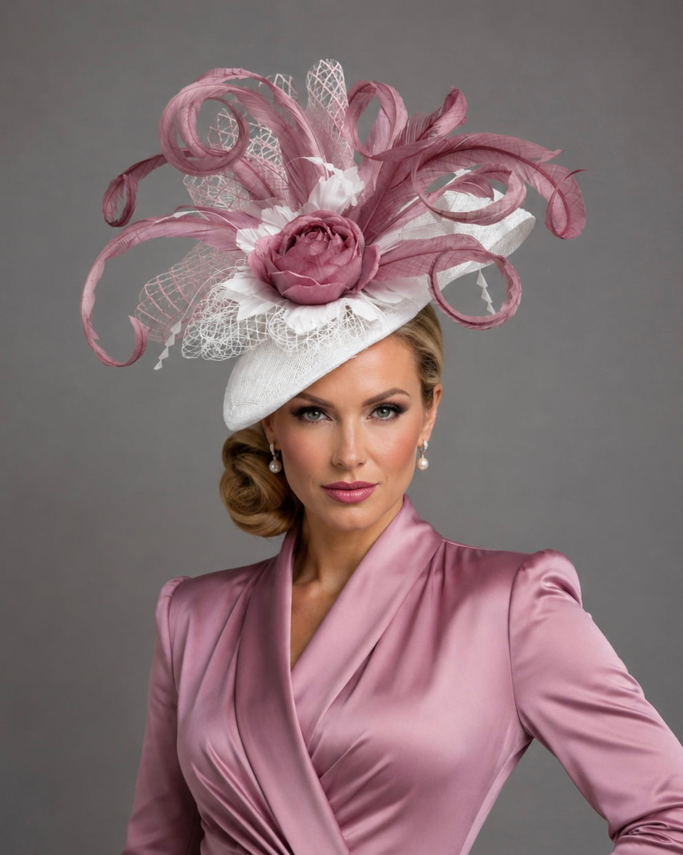 Mauve Fascinator on Headband - Kentucky Derby Hat