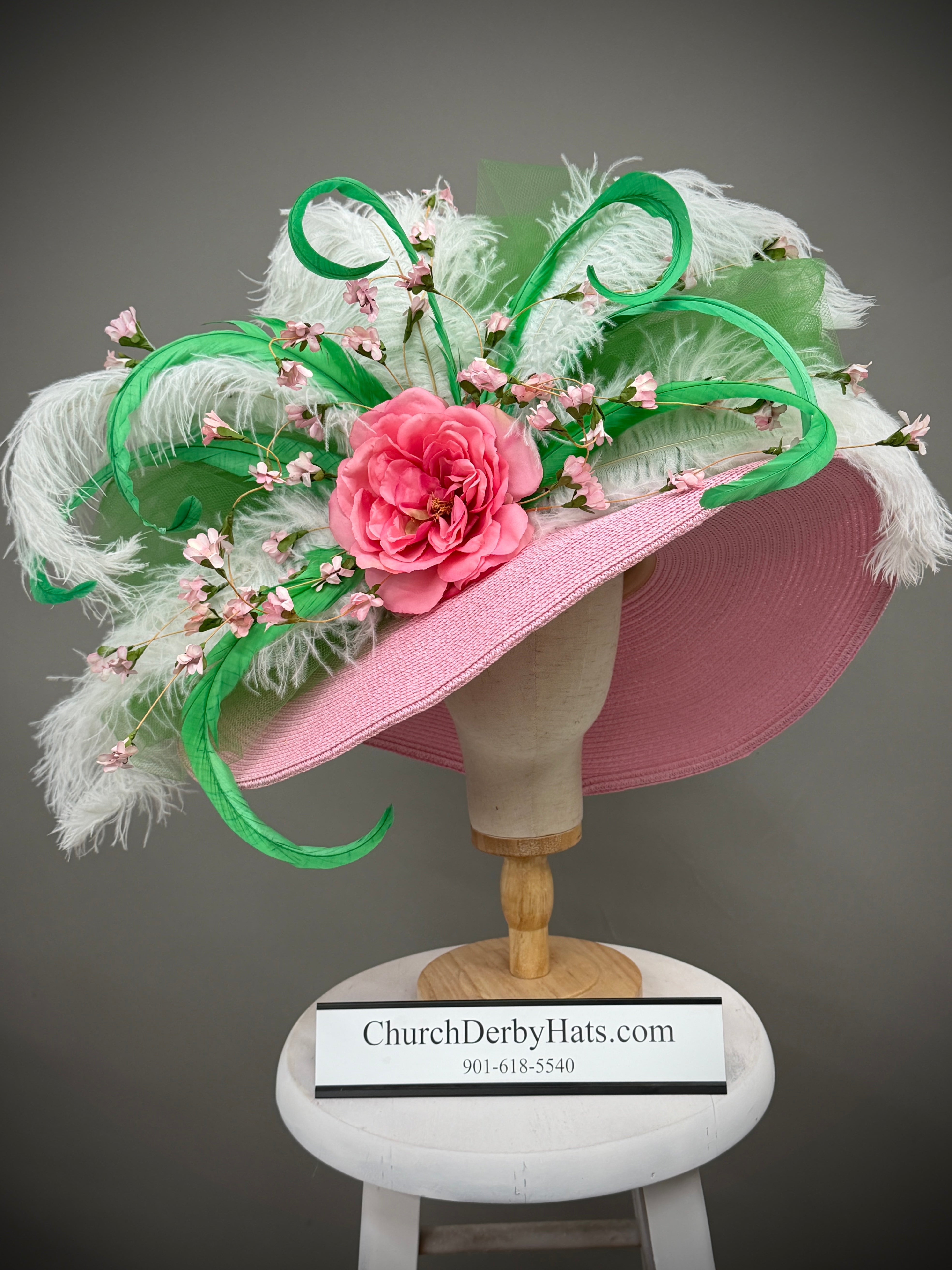 Wendy Pink Green - Church Derby Hat