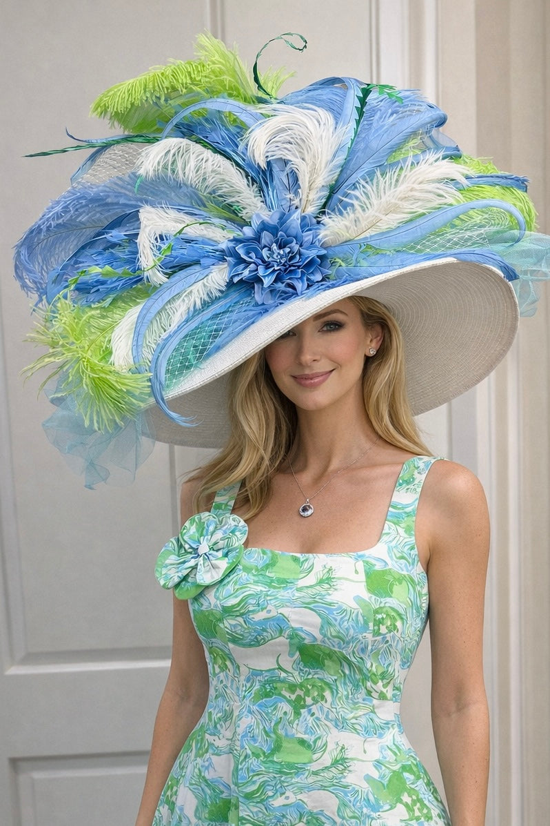 Blue Green - Kentucky Derby Hat