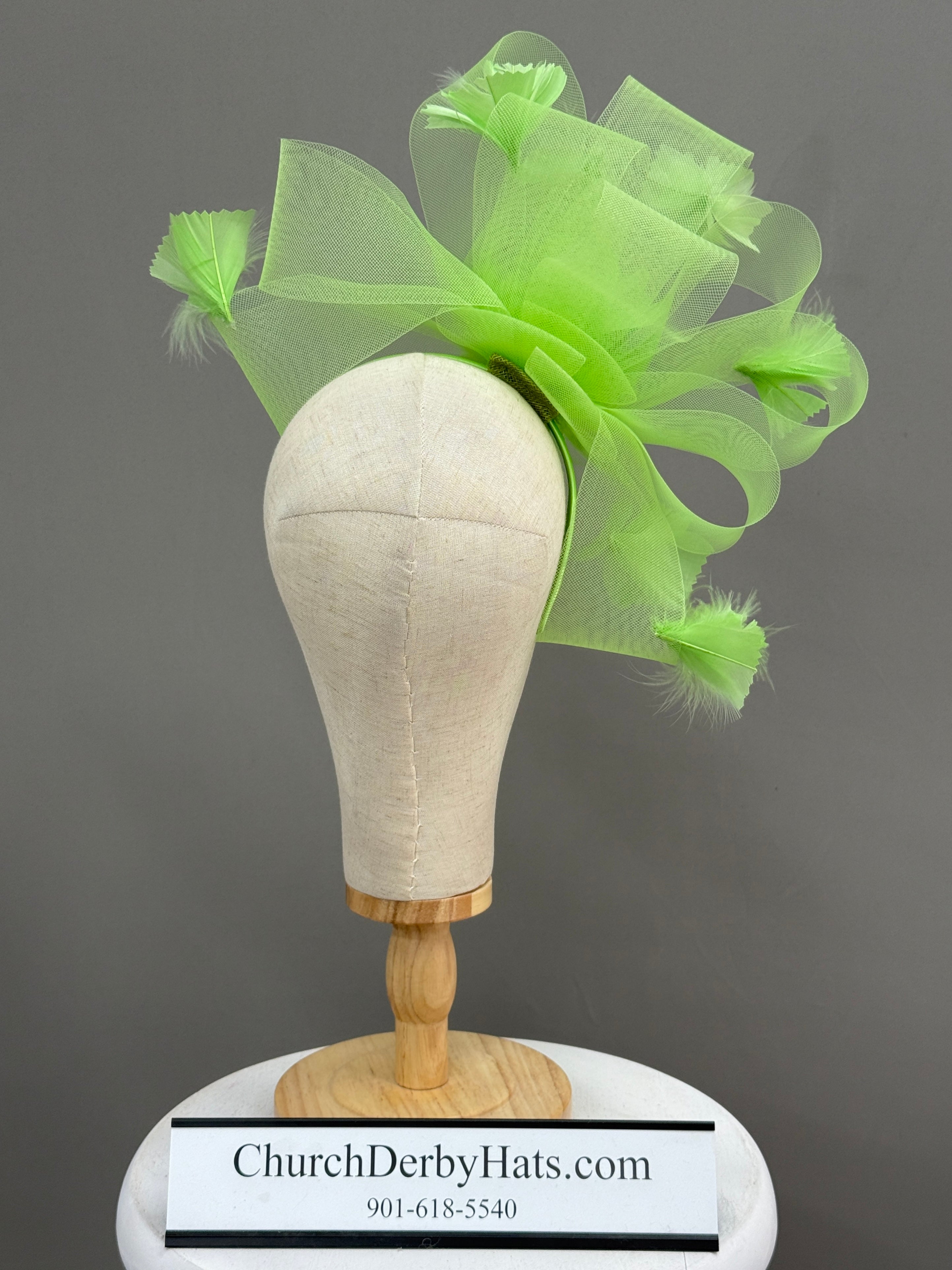 Linda Lime Green - Kentucky Derby Hat