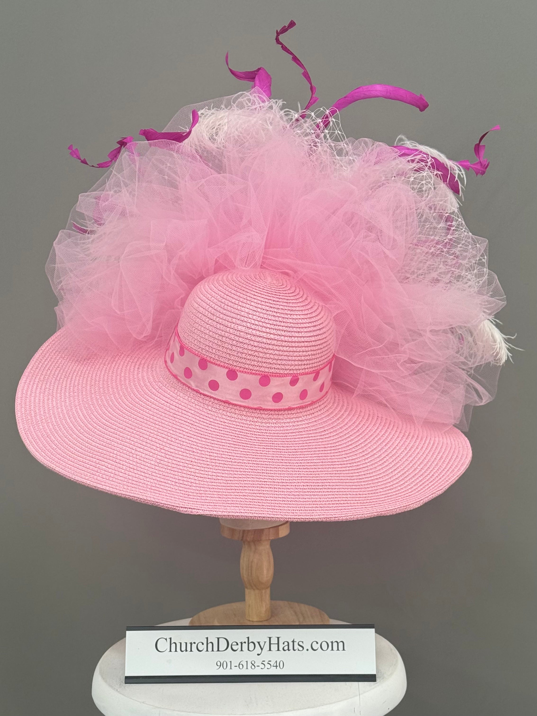 Christy - Pink Kentucky Derby Hat - Church Hat