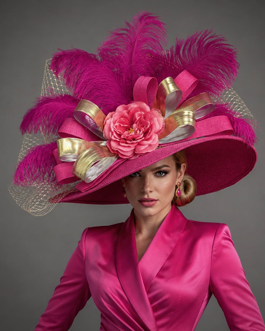 Geneva Pink Gold - Kentucky Derby Hat