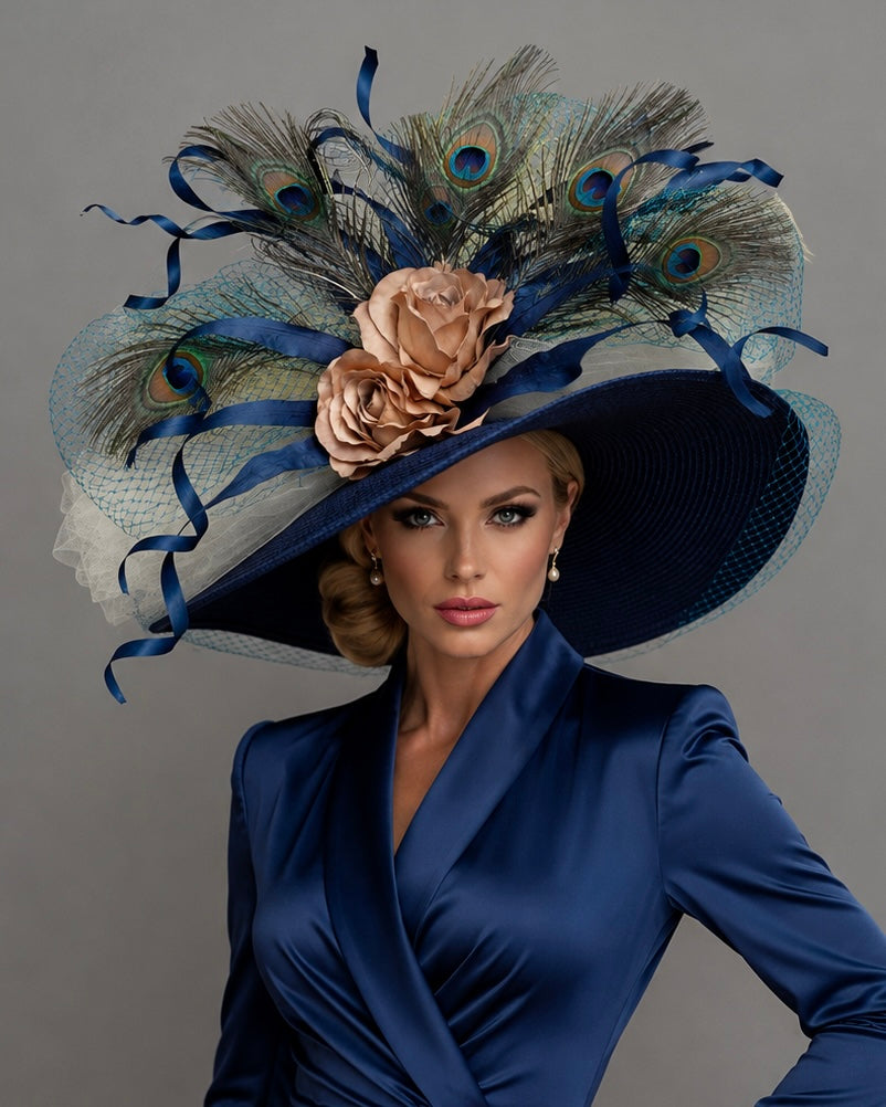 Double Rose - Kentucky Derby Hat - Church Hat