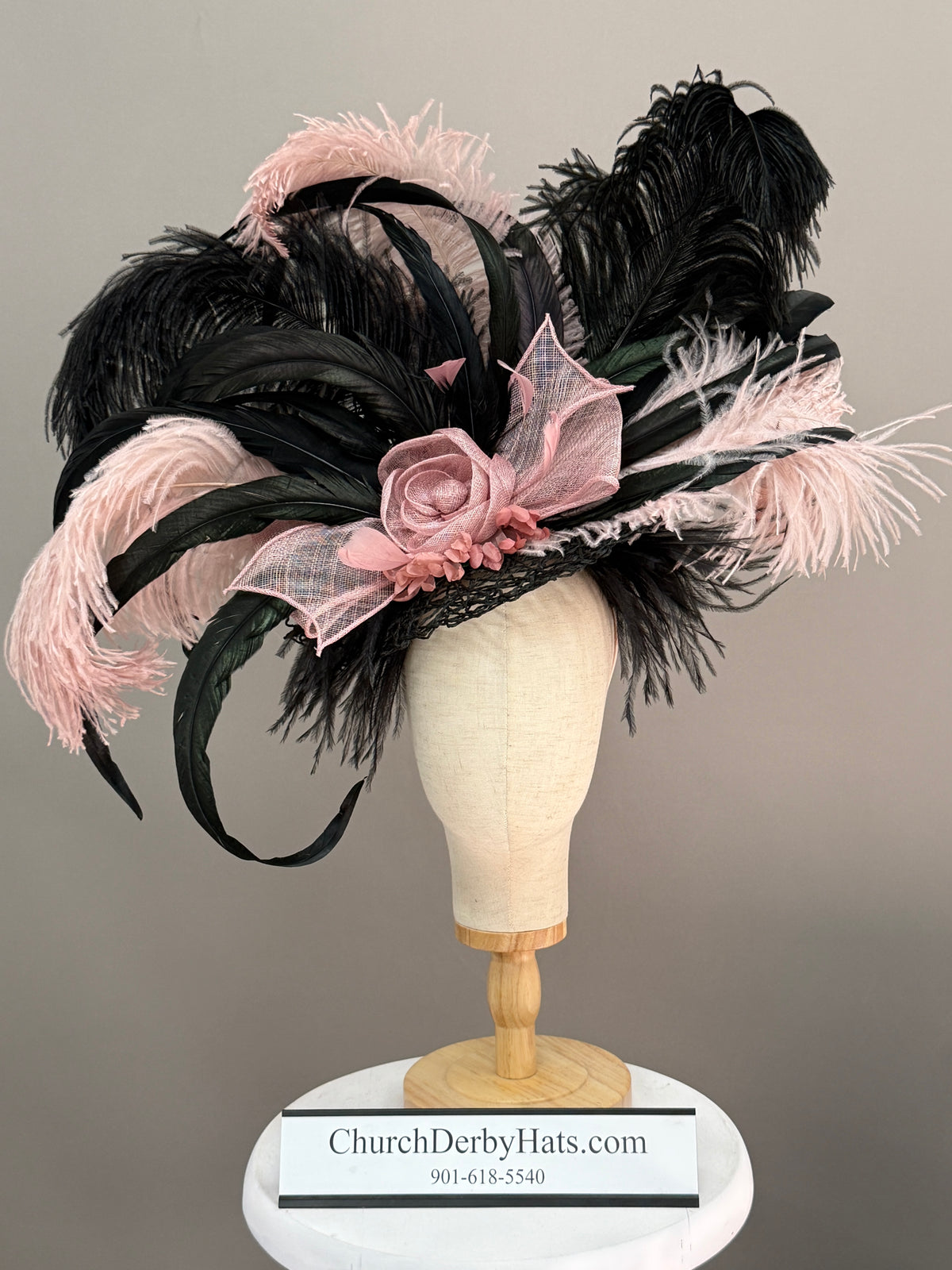 Sasha Blush Fascinator - Kentucky Derby Hat display picture 3