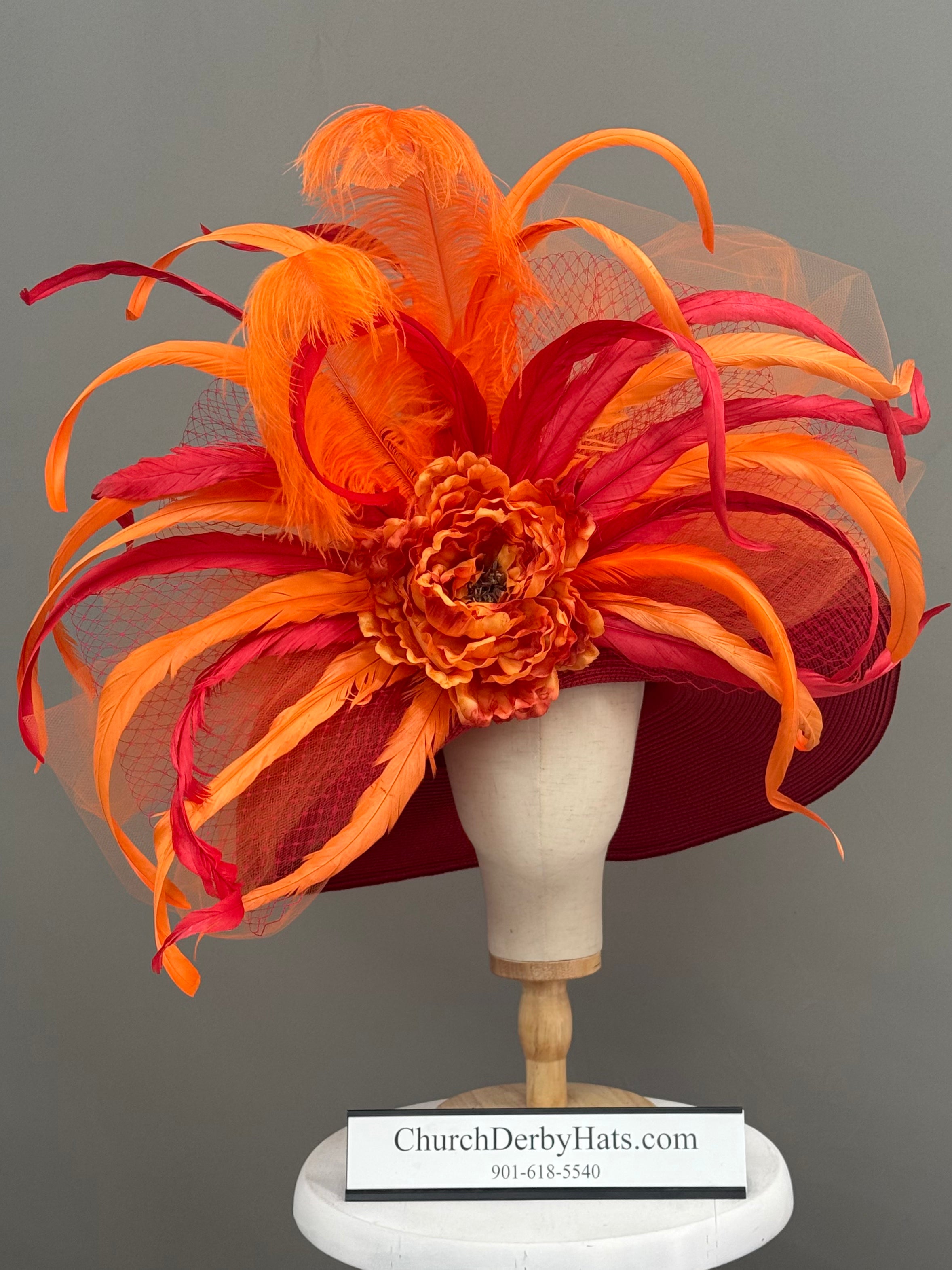 Blaze Red Orange - Church Derby Hat