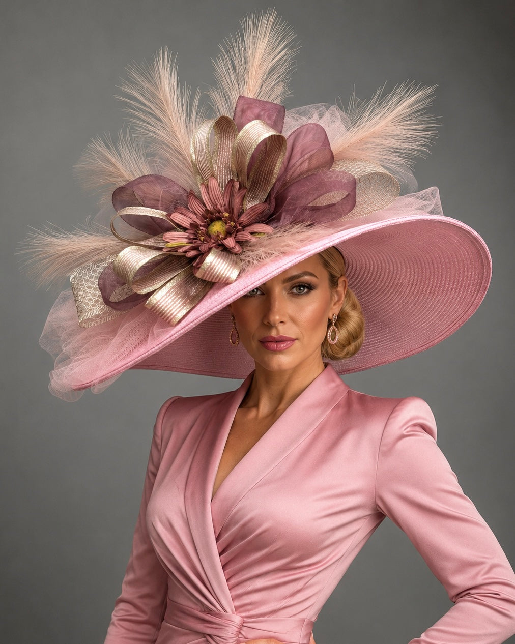 Cynthia - Pink Kentucky Derby Hat