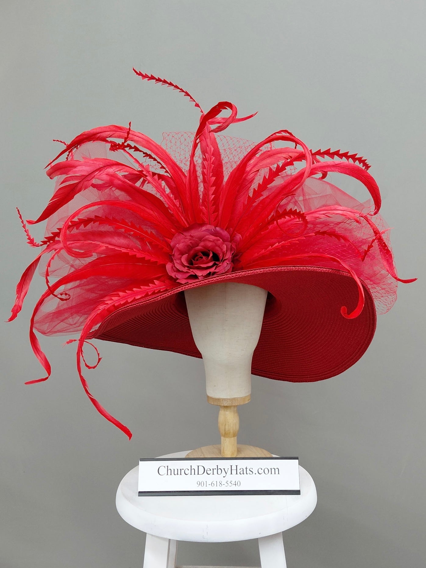 Lady in Red - Church Derby Hat