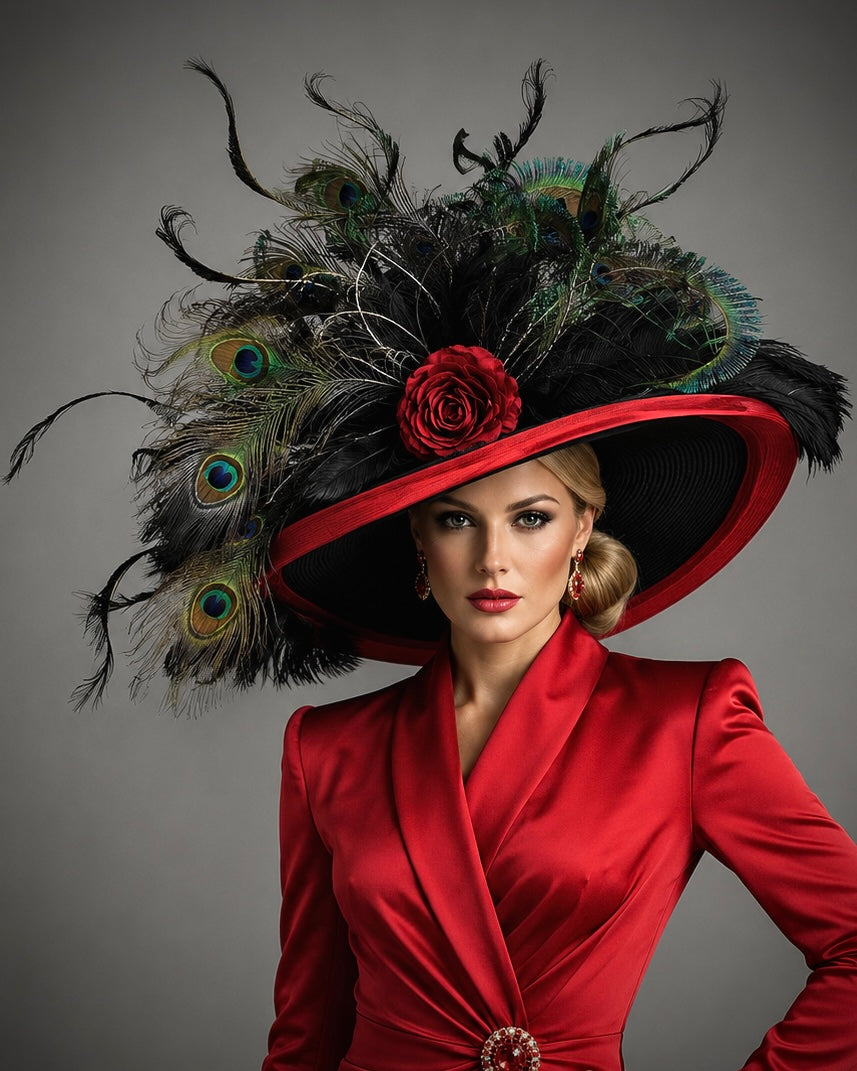Ascot Red - Couture Derby Hat