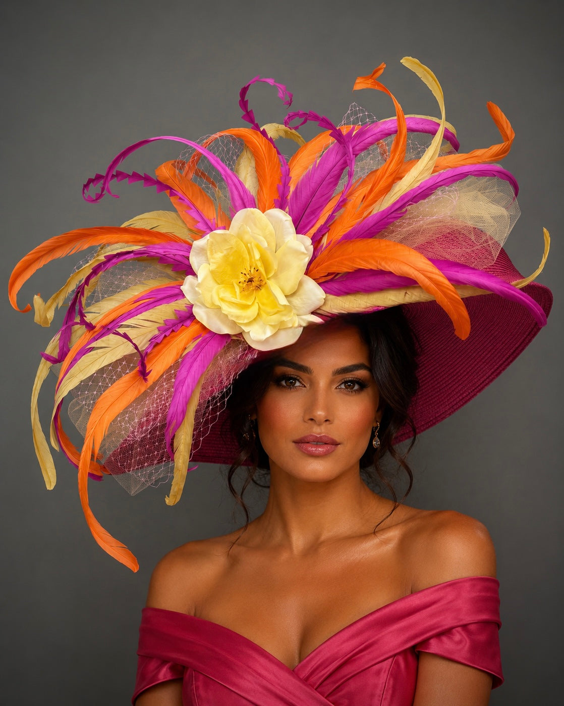 Starlara Yellow Pink - Kentucky Derby Hat
