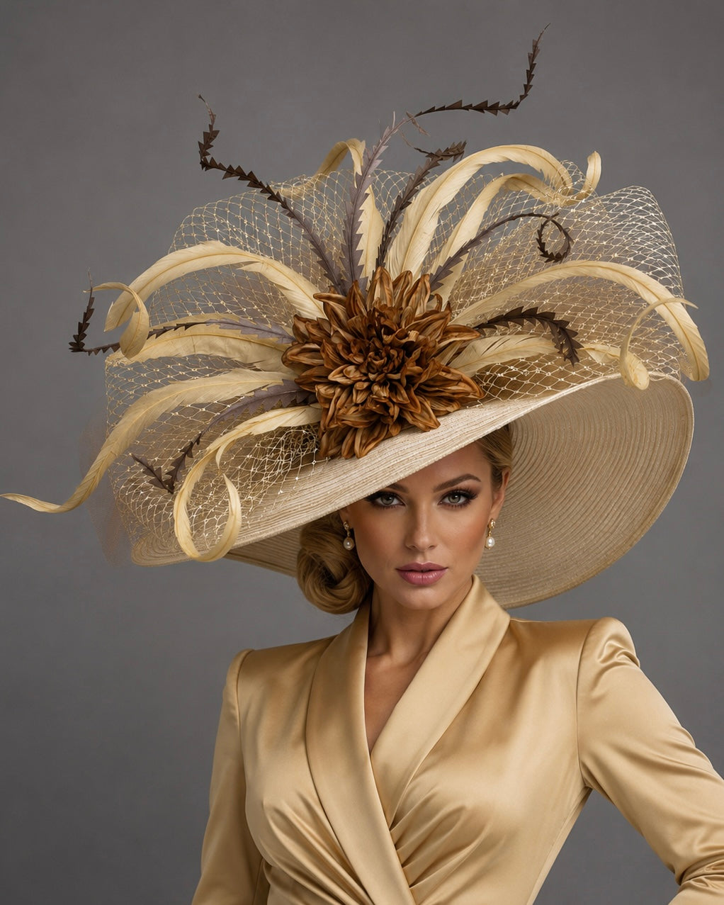 Golden Hour - Kentucky Derby Hat - Church Derby Hat
