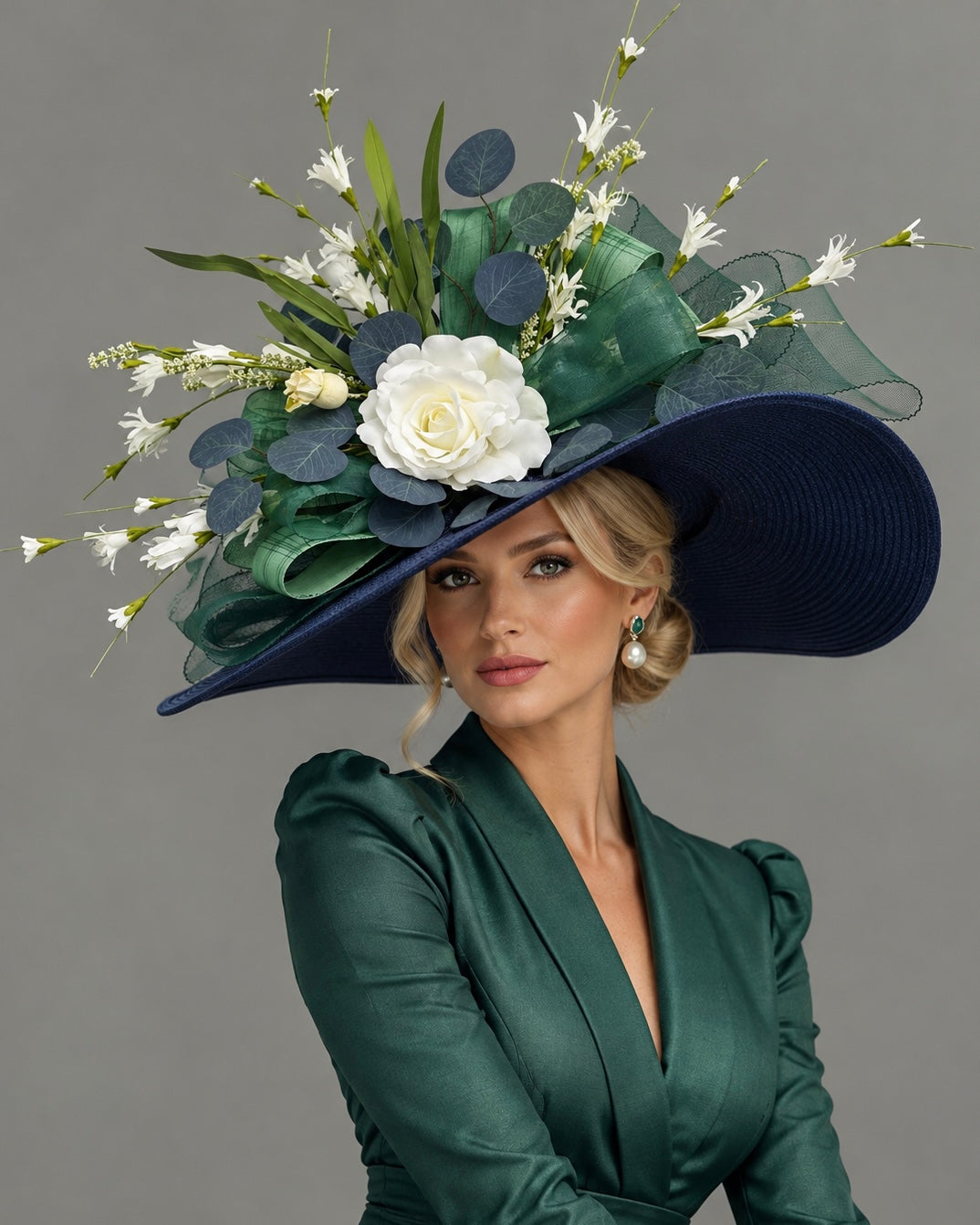 Nina Navy - Kentucky Derby Hat - Church Hat
