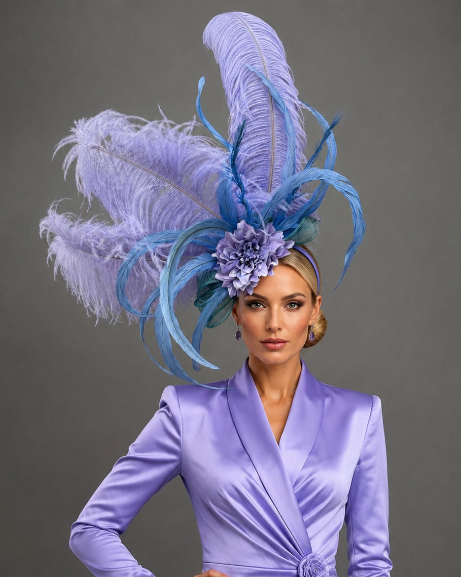 Purple Passion by Vance - Kentucky Derby Exotic Fascinator on Headband - Church Hat