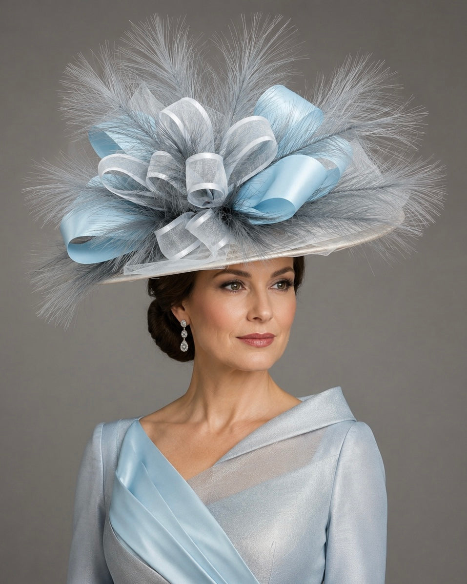 Sargon Blue Ivory - Kentucky Derby Hat - Church Hat