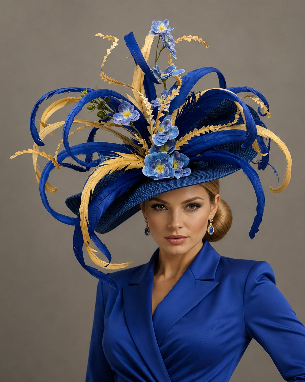 Sapphire Fascinator - Church Derby Hat