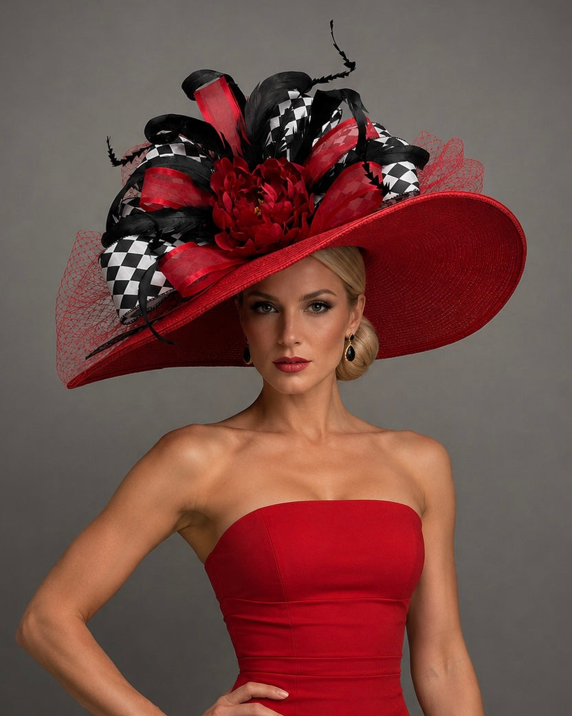 Spades - Kentucky Derby Hat - Red Church Derby Hat