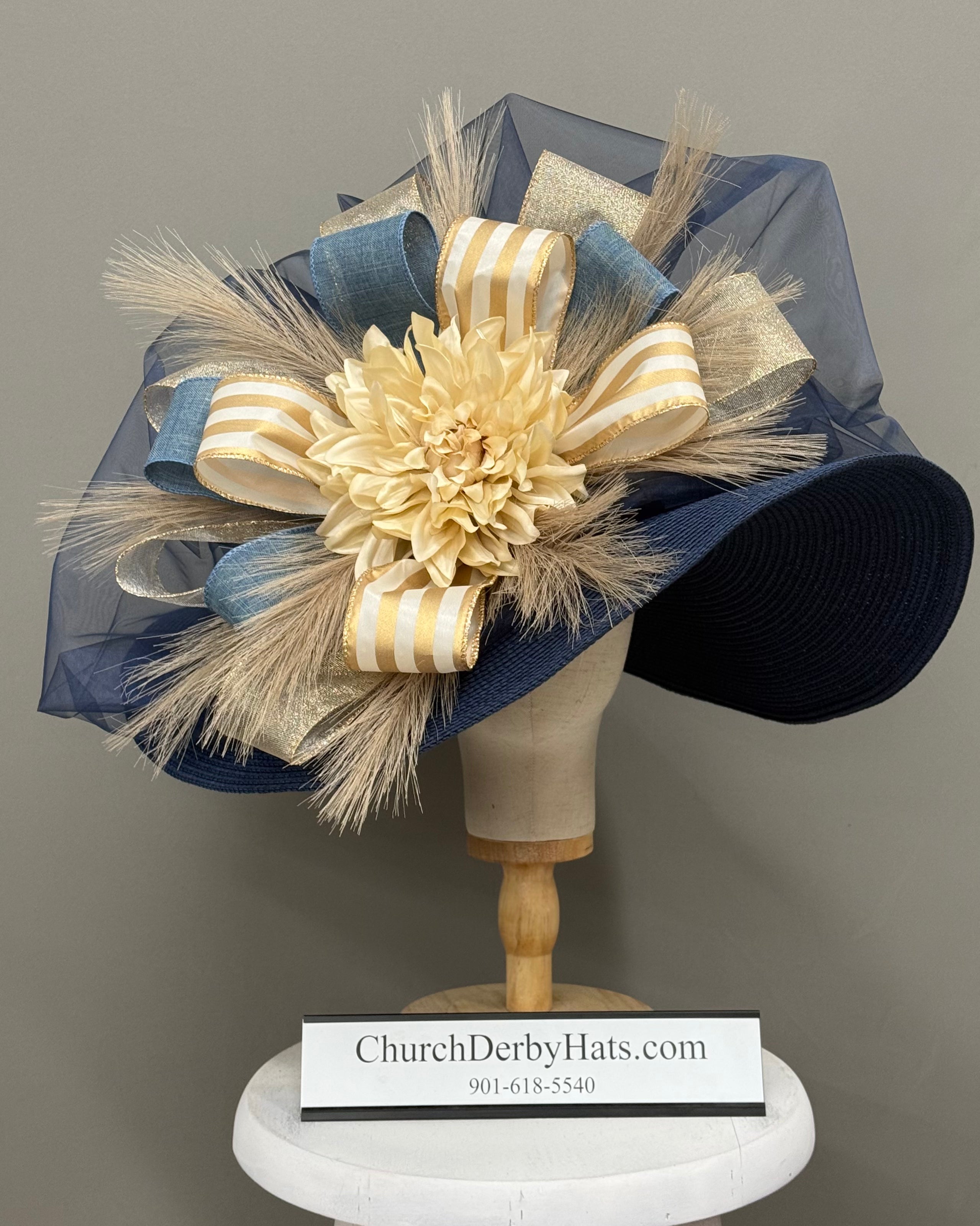 Hermosa Blue Gold - Kentucky Derby Hat
