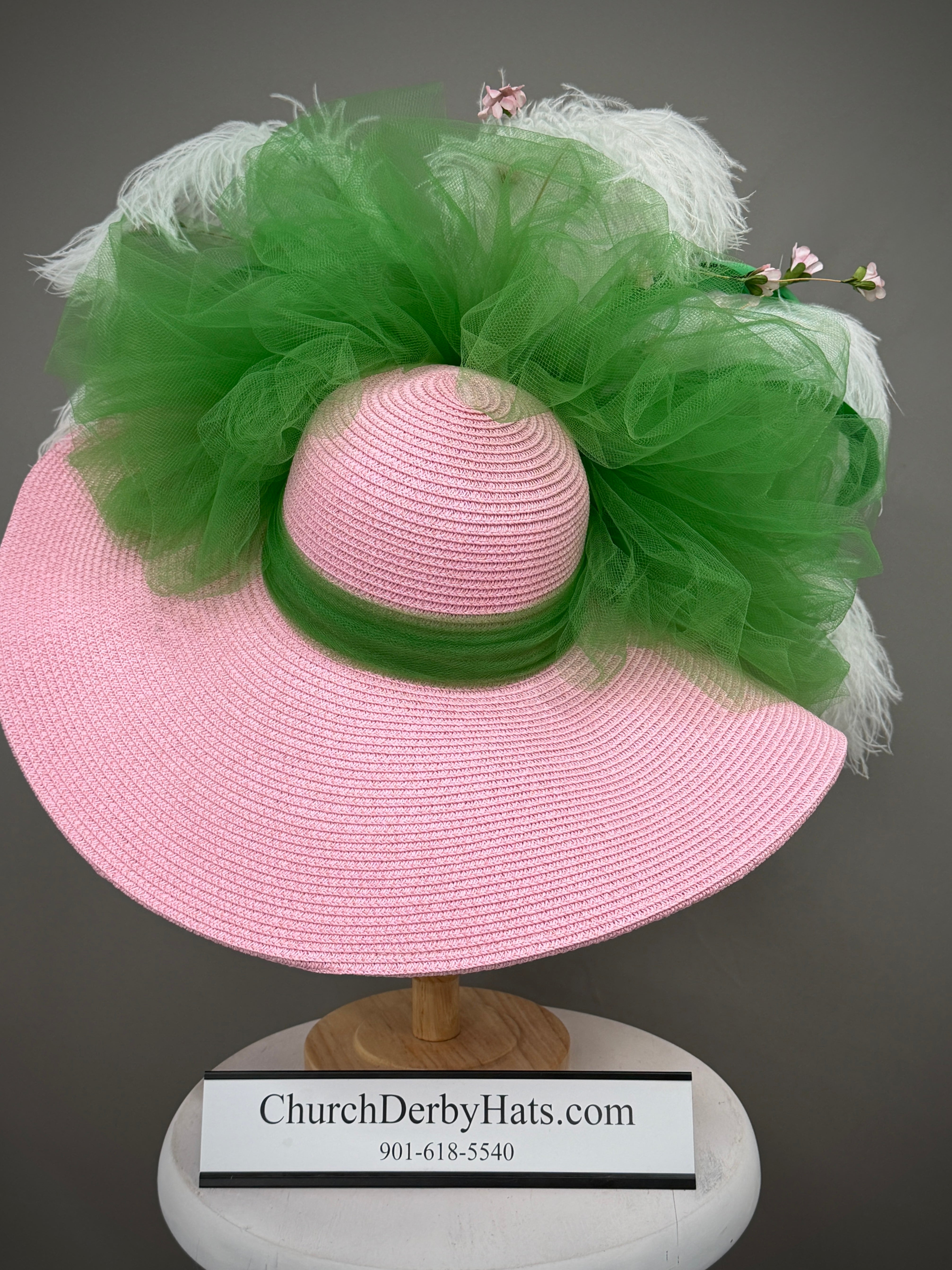 Wendy Pink Green - Church Derby Hat