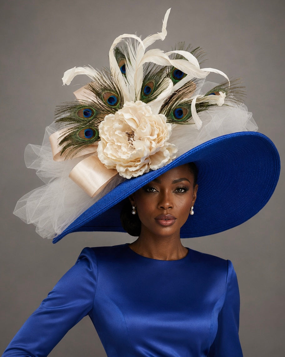 Prather Street - Royal Blue Ivory - Church Derby Hat