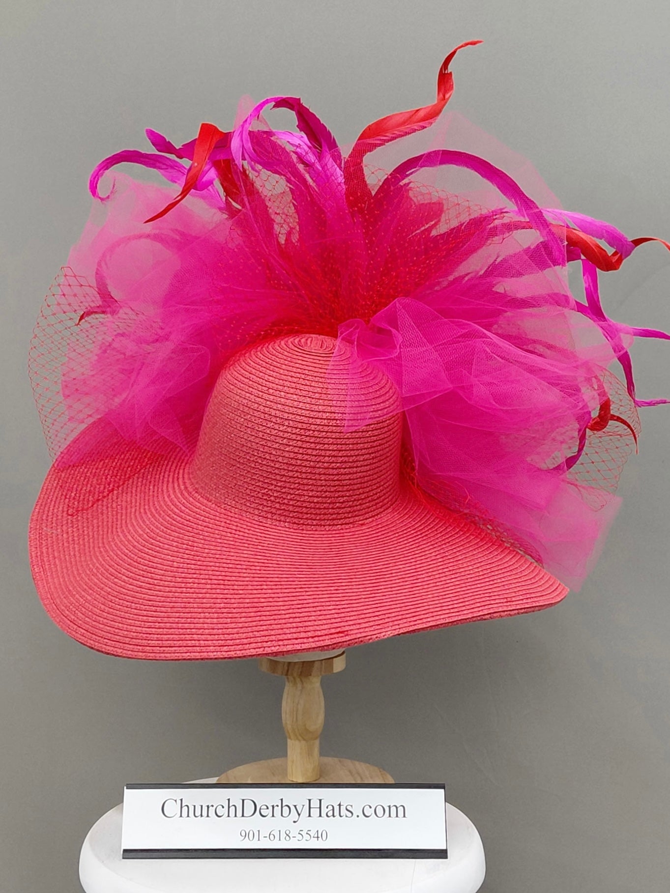 Jugi Red Fuchsia - Kentucky Derby Hat