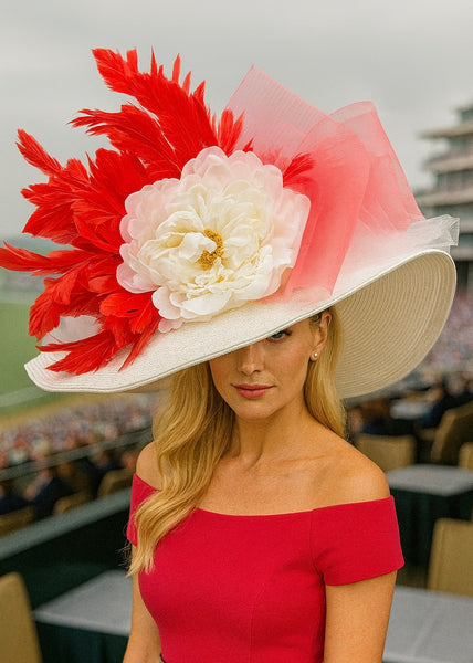 White and hot coral