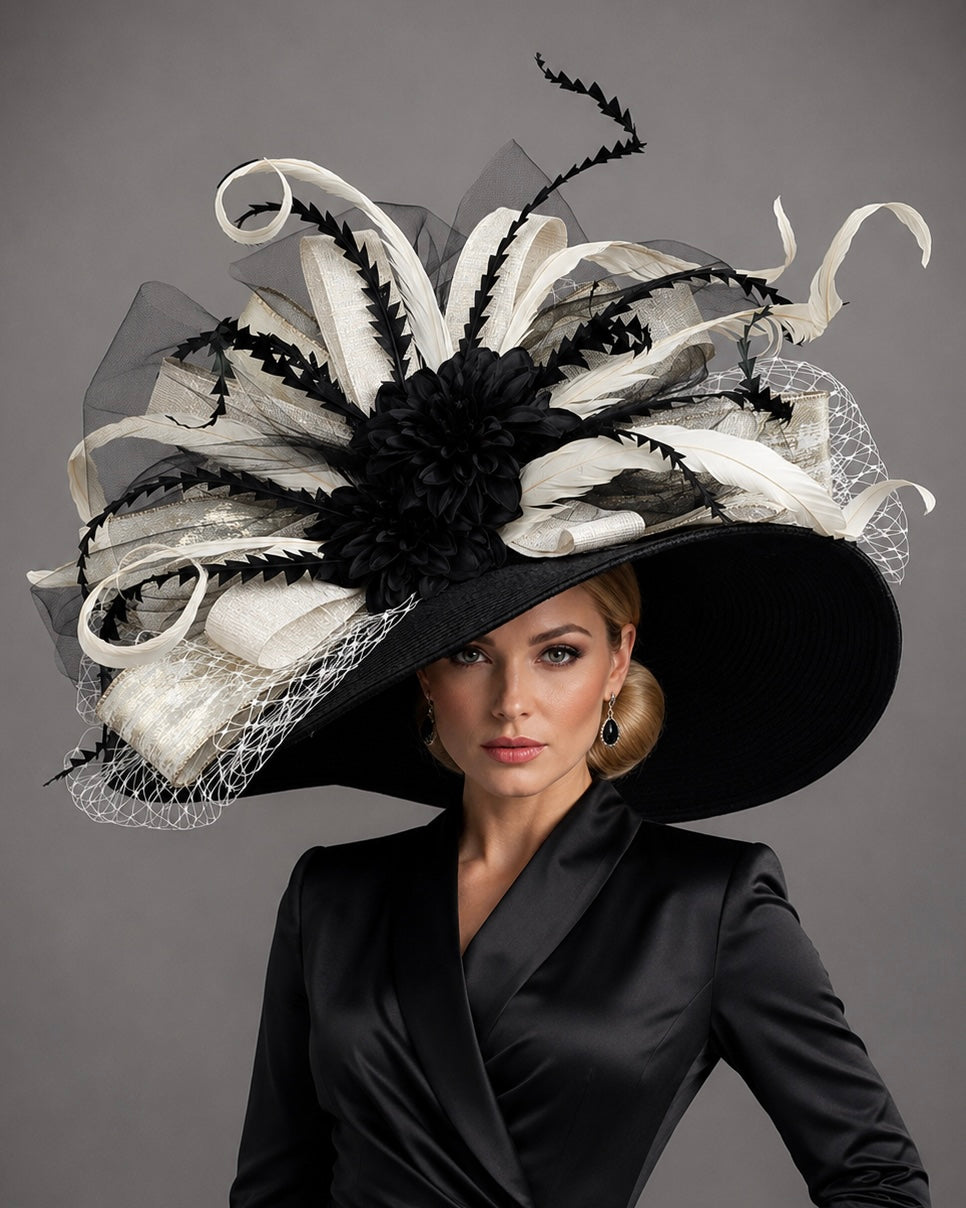 Anola Balck Ivory - Kentucky Derby Hat