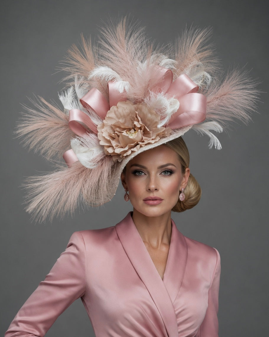 Blush and Bashful Fascinator on Headband