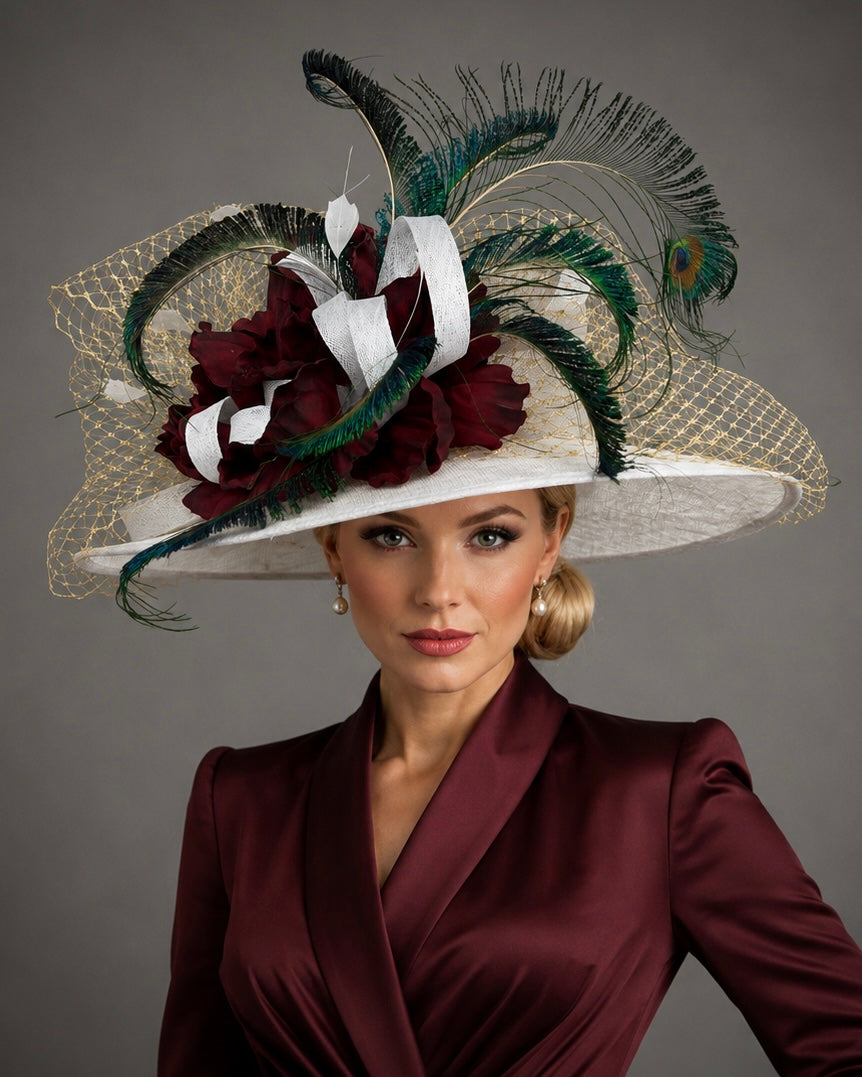 Nefertiti - Sinamay Couture Church Derby Hat