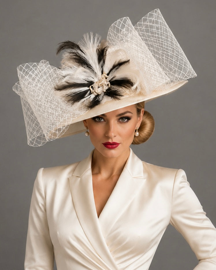 Gold Horse Brooch - Kentucky Derby Hat - Church Hat