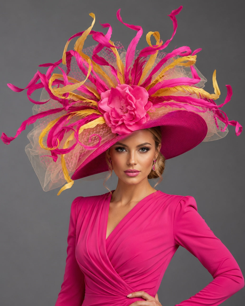 Cassidy Pink Gold - Kentucky Derby Hat