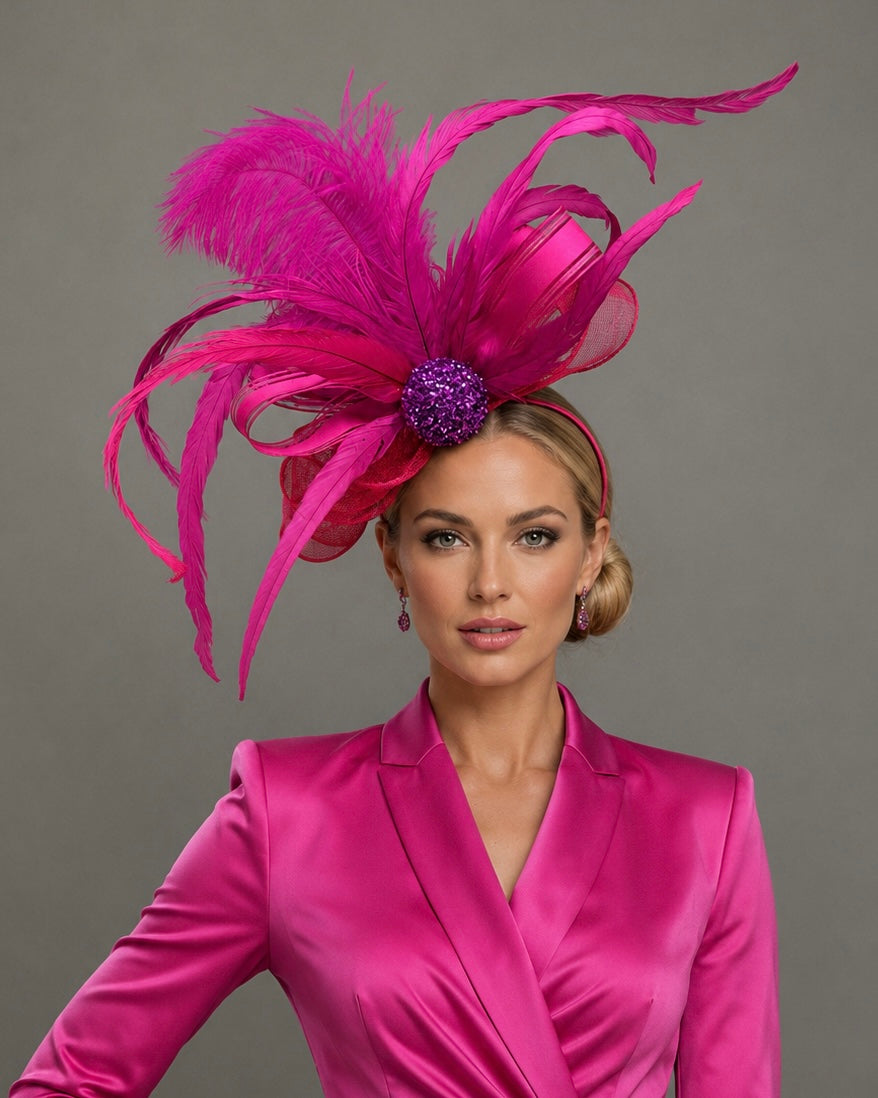 Maria by Vance - Pink Purple Fascinator on Headband