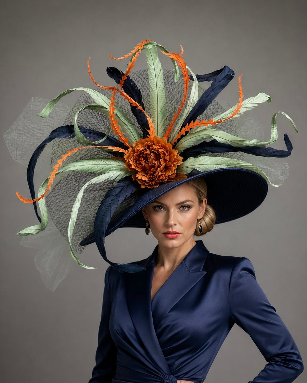 Tera Navy Blue - Kentucky Derby Hat