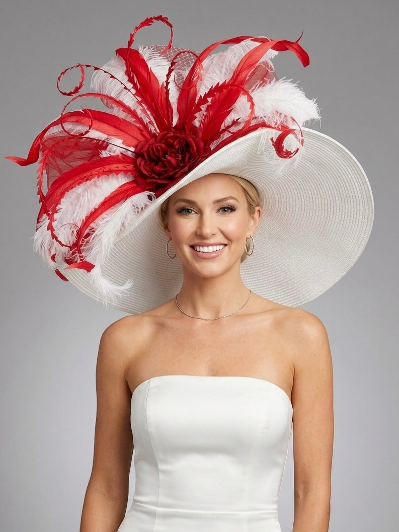 Katera Red White - Kentucky Derby Hat